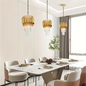 Lámpara colgante de hierro de estilo americano, sencilla, de lujo ligero y decorada con cristales, para comercio exterior, con un estilo industrial. - Product Image 4