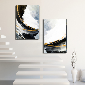 Impresión en Lienzo de Paisaje en Blanco y Negro, Lujosa Pintura al Óleo con Marco, Arte Mural Moderno Tríptico para Decoración de Sala de Estar y Dormitorio - Product Image 3