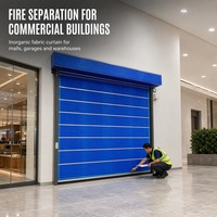 Porte coupe-feu en tissu de fibres inorganiques, isolation thermique, sur mesure pour centre commercial, atelier, entrepôt, vente en gros