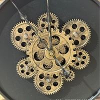 Horloge murale en métal créative surdimensionnée de 47 cm, style rétro, avec engrenages dynamiques, pour la décoration intérieure, horloge murale antique à engrenages mobiles, vente en gros d'usine