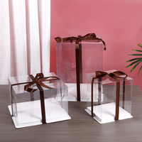 Boîte d'emballage pliable écologique en PET, durable et réutilisable, pour l'affichage de gâteaux et desserts