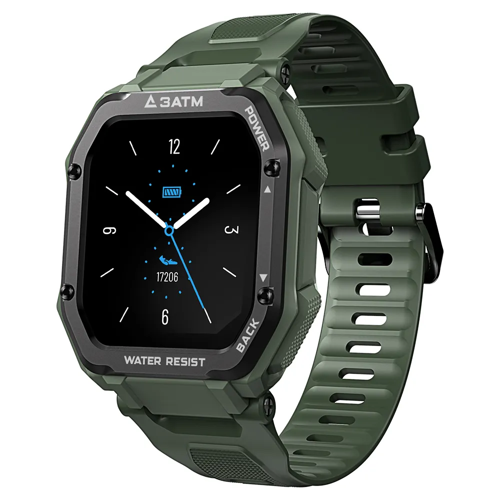 3atm esporte relógio inteligente de sangue, à prova d' água homens pulseira fitness robusta ao ar livre smartwatch para telefone inteligente