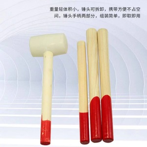 White Wooden Handle Hollow Rubber Mallet For Floor Tile Glass Installation White Pvc Round Headed <b>Hammer</b> - Product Image 4
