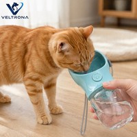 Bouteille d'eau 2-en-1 pour chien, distributeur d'eau portable pour animaux de compagnie avec bol, logo personnalisé, vente en gros
