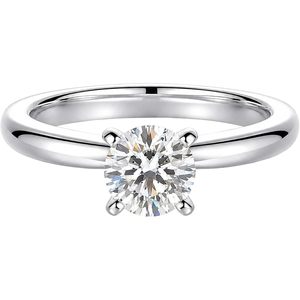 Anillo de Compromiso Vintage con Diamante Cultivado en Laboratorio Tishya, 1-2 Ct, Color D, Claridad VVS, Corte Brillante, Chapado en Oro, Plata de Ley S925 - Product Image 1