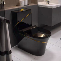 Siège de toilette couleur monobloc populaire salle de bain en céramique placard à eau ensemble de toilette couleur or