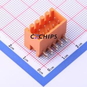 KF2EDGERC-3.5-2*5P Plug-in Terminal Block Bent Lead Through Hole,P=3.5mm Board-to-Board / Socket - Closed 2x5P 3.5mm Orange - Product Image 1