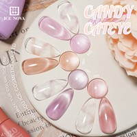 ICE NOVA Candy Cateye Gel Polish Harga Terjangkau Produk Baru Warna Baru Koleksi Porselen Gel Polish Bebas TPO Gel Mata Kucing Magnetik