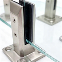Clip de fixation en acier inoxydable réglable pour verre, base carrée 12-15 mm, pour piscine, balcon, garde-corps et clôture