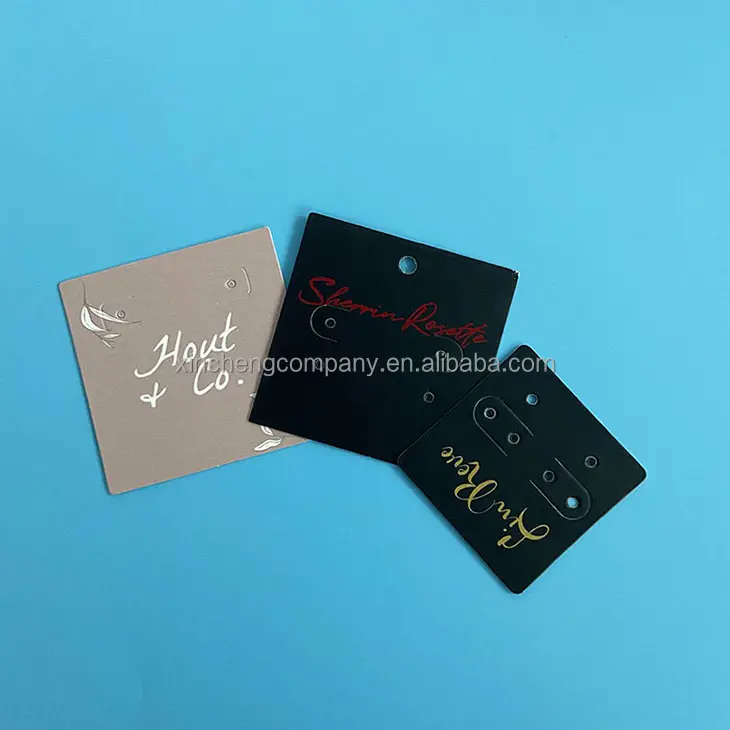 कागज के मुड़े हुए हंग कार्ड गहने के लिए गहने कस्टम प्रस्तुति कार्ड
