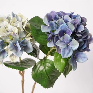 Hortensias Artificiales de Tela de Seda de Alta Calidad al por Mayor, Flores de Hortensia Azules de 61 cm de Largo para Decoración de Bodas - Product Image 1