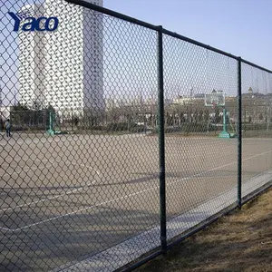 Di alta qualità zincato rivestito in pvc filo nero chain link fence/Stadio scuola parco giochi rete di protezione catena di recinzione link