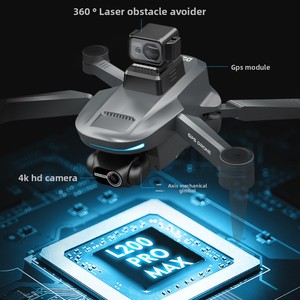 Drone GPS L200 Pro Max 250g HD pour photographie aérienne avec nacelle stabilisée électronique 2 axes pour débutants en plastique - Product Image 4