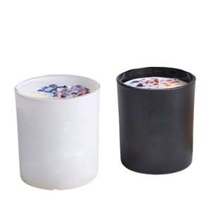 Scented Candles Cylinder White And Black <b>Soybean</b> Mixed Wax Home Decoration Bedroom Ornament Crystal Stone Candle - Product Image 3