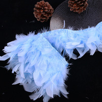 10-12CM plume de dinde à franges bord de tissu bricolage teinture naturelle plume décoration artisanat vêtements décoration matériaux