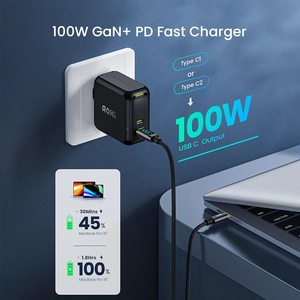 Aohi magcube USB <span class=keywords><strong>C</strong></span> ที่ชาร์จ GAN 100W สำหรับ MacBook แท็บเล็ตชาร์จเร็วสำหรับ <span class=keywords><strong>iPhone</strong></span> USB Type <span class=keywords><strong>C</strong></span> PD Charge สำหรับ <span class=keywords><strong>iPhone</strong></span> 13 Pro - Product Image 2