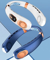 Ventilateur de cou sans pales haute qualité, intelligent, portable, mini, rechargeable, forte aspiration, extérieur, 5 vitesses, contrôle tactile, été