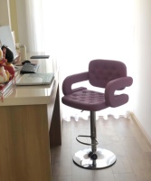 Ensemble de 2 tabourets de bar au design moderne, siège rembourré en similicuir de luxe, hauteur réglable, pivotant, pour comptoir, salon, structure en métal