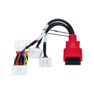 OBD Diagnosekabel für Elektrofahrzeuge, 26-polig <span class=keywords><strong>Tesla</strong></span> auf 16-polig <span class=keywords><strong>Tesla</strong></span> 3 Y-Splitter, Rot/Weiß/Schwarz, Standardspannung - Product Image 1