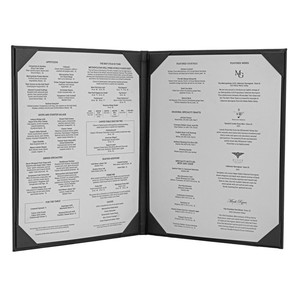 Custom A5 A4 2 3 Zijden 6View 8 View Faux Lederen Hardcover Drank <span class=keywords><strong>Menu</strong></span> Boek Bord Cover Map Met Transparante Plastic Hoes