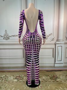 AD1465 Kimshein fatto a mano in cristallo <span class=keywords><strong>da</strong></span> donna tessuto a maglia lucido <span class=keywords><strong>trasparente</strong></span> con grande strass strass abiti <span class=keywords><strong>da</strong></span> <span class=keywords><strong>sera</strong></span> - Product Image 3