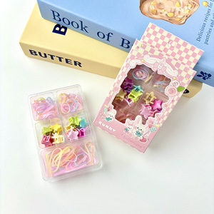Sweet Elastic Rubber Band Hair <b>Clip</b> Set For Children Princess Series <b>Baby</b> Hair Accessories With Bow Geometric Cartoon Design - Product Image 4