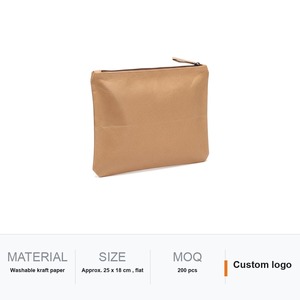 <b>Document</b> Pouch A5 Washable Kraft Paper Flat Zip 25x18cm <b>File</b> Bag Custom Logo Screen Printed Meeting Bulk Order - Product Image 6