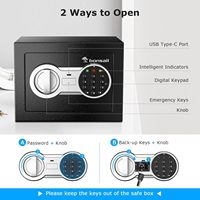 SF005 Safe mit elektronischem Zahlenschloss, Metall-Sicherheitsbox, 9,06x6,69x6,69 Zoll, mechanischer Code für Bargeld, Schmuck, Dokumente