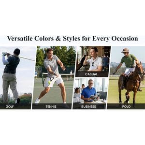 Polo de performance pour homme FOXA, 100% polyester, manches courtes, séchage rapide, évacuation de l'humidité, UPF 50, golf, décontracté, col classique - Product Image 6