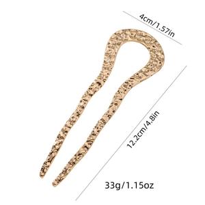 Pinza para el pelo curvada en forma de U hecha a mano, peine de cuatro dientes con inserción, accesorio para el cabello de aleación para fiestas, venta al por mayor - Product Image 3