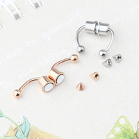 Faux narine piercing bijoux faux septum fer à cheval cerceau nez anneau plaqué or acier inoxydable non piercing anneau de nez magnétique