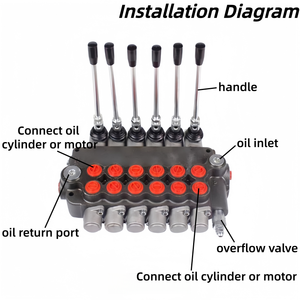 NBlandsky P40ไหลขนาดเล็ก, วาล์วไฮดรอลิกสองทิศทางแบบแมนนวลควบคุมร่างกายถังน้ำมันมอเตอร์31.5Mpa 40L/นาที - Product Image 5