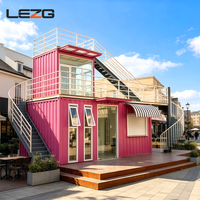 Kiosque conteneur modulaire en acier pré-assemblé de 20 pieds pour extérieur, idéal pour café et stand de vente au détail