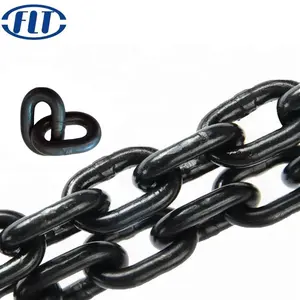 18*64mm 20*80mm siyah ağır alaşımlı çelik kaynaklı madencilik yuvarlak bağlantı G80 Link zinciri