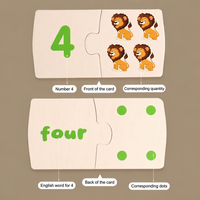 Jouets en bois Montessori pour enfants en gros : Jeu de correspondance des nombres et de comptage pour tout-petits et préscolaires, dans une boîte en fer