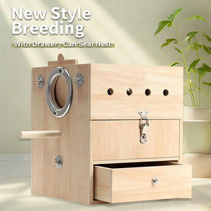 Nueva Caja de Cría para Loros, Jaula Vertical de Madera Sólida para Pájaros, Nido de Incubación Cálido para Crías de Peony y Tiger Skin - Product Image 4