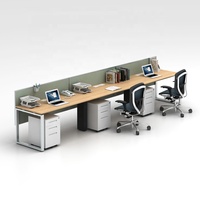 Meubles de bureau modernes en gros, cadre en acier, bureau de bureau 3 places