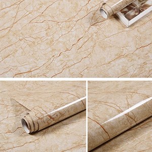 Rollo autoadhesivo con revestimiento adhesivo en relieve de lámina de PVC con efecto de mármol más vendido para gabinetes de baño y hoteles - Product Image 4