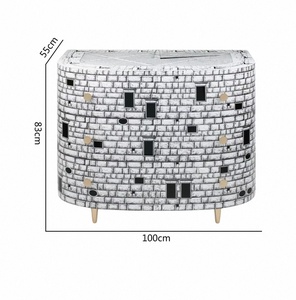 Armoire de rangement élégante <span class=keywords><strong>et</strong></span> luxueuse avec dessus imprimé artisanal <span class=keywords><strong>et</strong></span> pieds en métal minimalistes pour un rangement résidentiel haut de gamme - Product Image 6