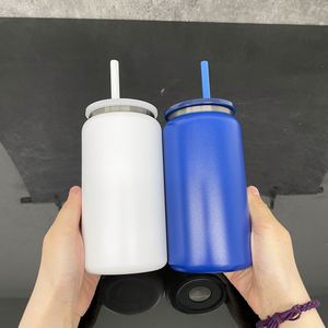 Us Warehouse 16Oz Black Plated Stainless Steel Drinking Glasses Tumbler Color Vacuum Insulated Double <b>Wall</b> Can Cup for <b>Vinyl</b> - Product Image 4