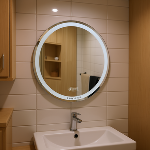 Espejo Redondo LED para Baño de 27.6 Pulgadas, Montado en Pared, Marco de Aluminio, Vidrio Flotado Resistente al Agua con Luz LED para Decoración de Baño - Product Image 2