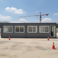 Bureau de chantier personnalisable en couleur, maisons préfabriquées, maison conteneur noire à faible coût, 20 pieds, efficacité énergétique STC