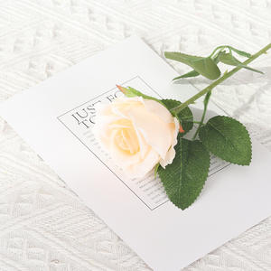 Plantación de primavera, venta al por mayor, rosas individuales artificiales, flor, rojo, blanco, algodón, rosa brillante para decoraciones de boda - Product Image 4