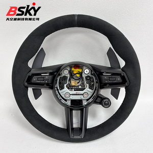 Volant personnalisé en suède avec pommeau de levier de vitesse pour <span class=keywords><strong>Porsche</strong></span> Macan 997 Cayman Panamera 970 997.2 <span class=keywords><strong>S</strong></span> 981 996 991.1 <span class=keywords><strong>911</strong></span> 996 987 991 958 - Product Image 2