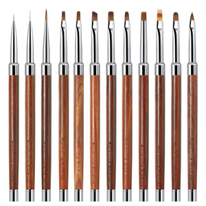 Source Factory Nail Art Brush Set Herramientas profesionales para pintar Liner Punta redonda Gel UV Tallado Gradiente Mezcla Manicura - Product Image 2
