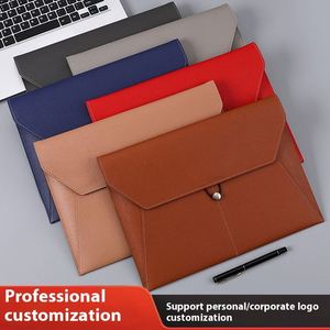 Letter Size <b>A4</b> Business <b>Leather</b> Document Storage Bag with Elastic Rope Buckle Waterproof Contract File <b>Folder</b> for Office Data - Product Image 2