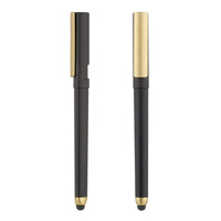 Bolígrafo Promocional de Lujo con Logotipo Personalizado, Metálico, Retráctil, Deportivo, Táctil, Doble Uso, Multifuncional, 0.5mm, Negro Neutro