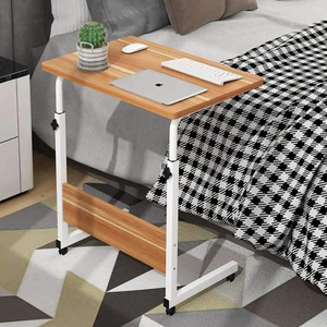 Minimalist Wooden Laptop Desk Multifunctional <b>Height</b>-<b>Adjustable</b> with Casters for Easy Mobility for Schools Homes and Offices - Product Image 3
