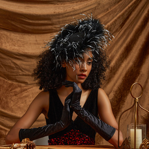 Chapeau Fascinator le plus populaire direct d'usine avec voile bandes de cheveux de mariage colorées pour adultes pour les fêtes église utilisation en plein air - Product Image 2