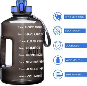 Gallon <strong>Water</strong> <strong>Bottle</strong> with Time Marker BPA Free, 3.78L Motivational Large <strong>Water</strong> Jug Leak Proof <strong>Huge</strong> <strong>Water</strong> Container with Handle - Product Image 6